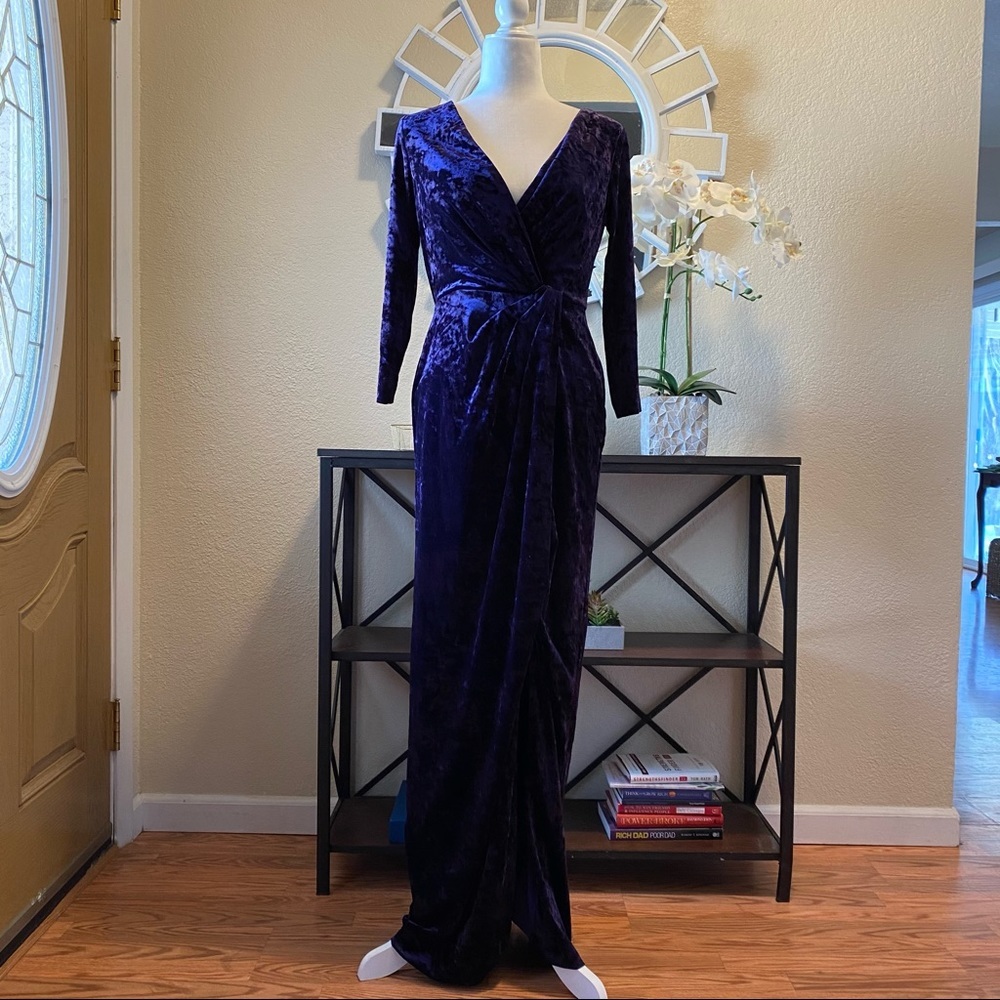 Lauren Ralph Lauren Floor-Length Velvet Dress 2 - Picture 3 of 13